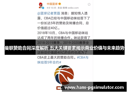 曼联赞助合同深度解析 五大关键要素揭示商业价值与未来趋势