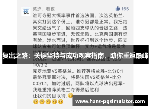 复出之路：关键坚持与成功观察指南，助你重返巅峰